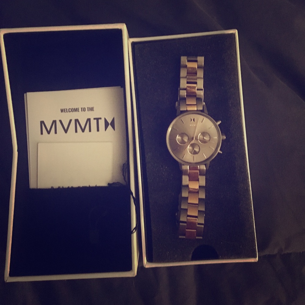 MVMT Watch - silver/grey and rose gold